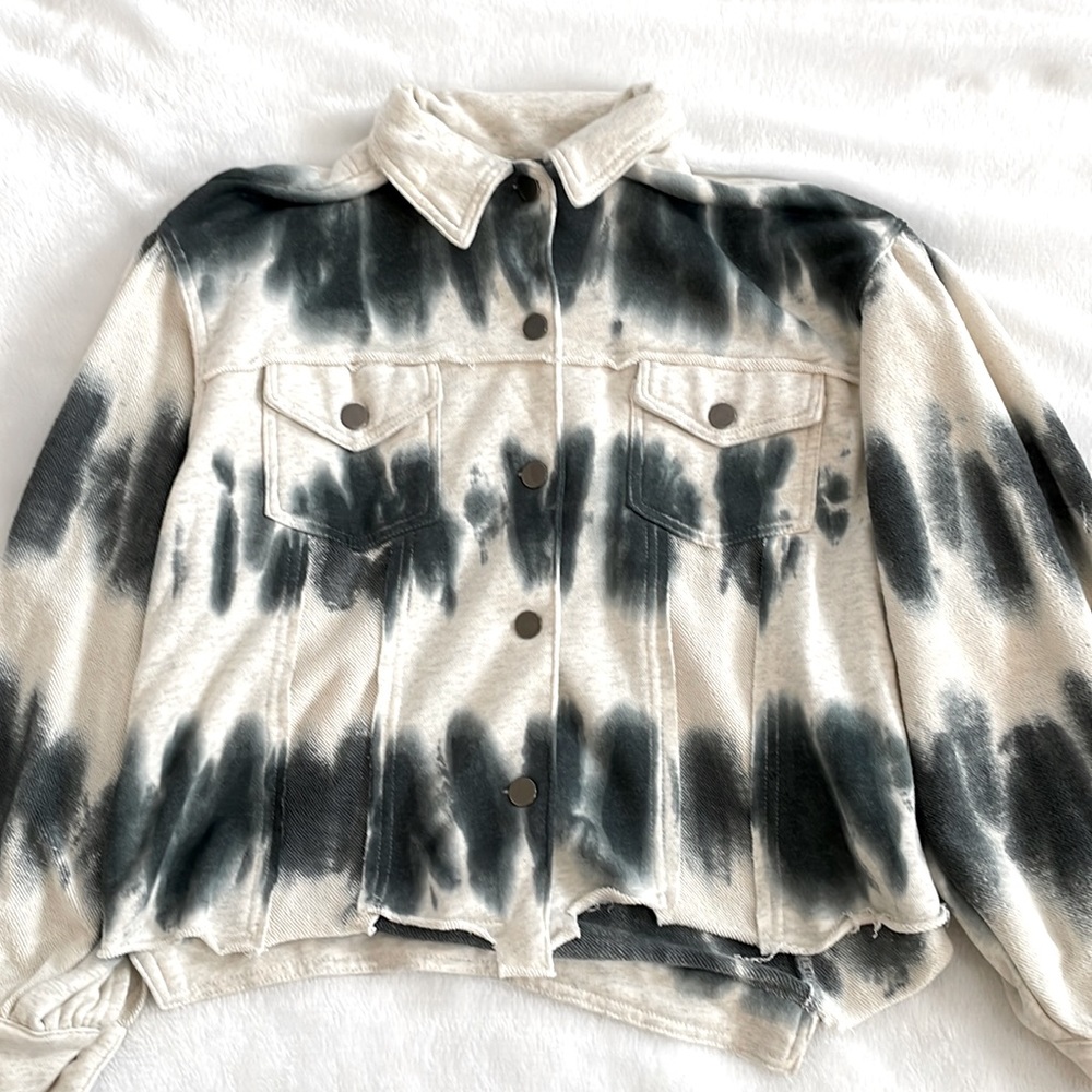 12th tribe Indigo Tie Dye Jacket Size SM